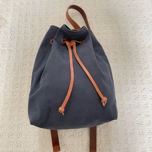 Madewell canvas backpack with leather strap